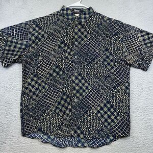 Impact Silk Shirt Mens‎ Large Colorful Abstract Disco Lightweight Summer Beach